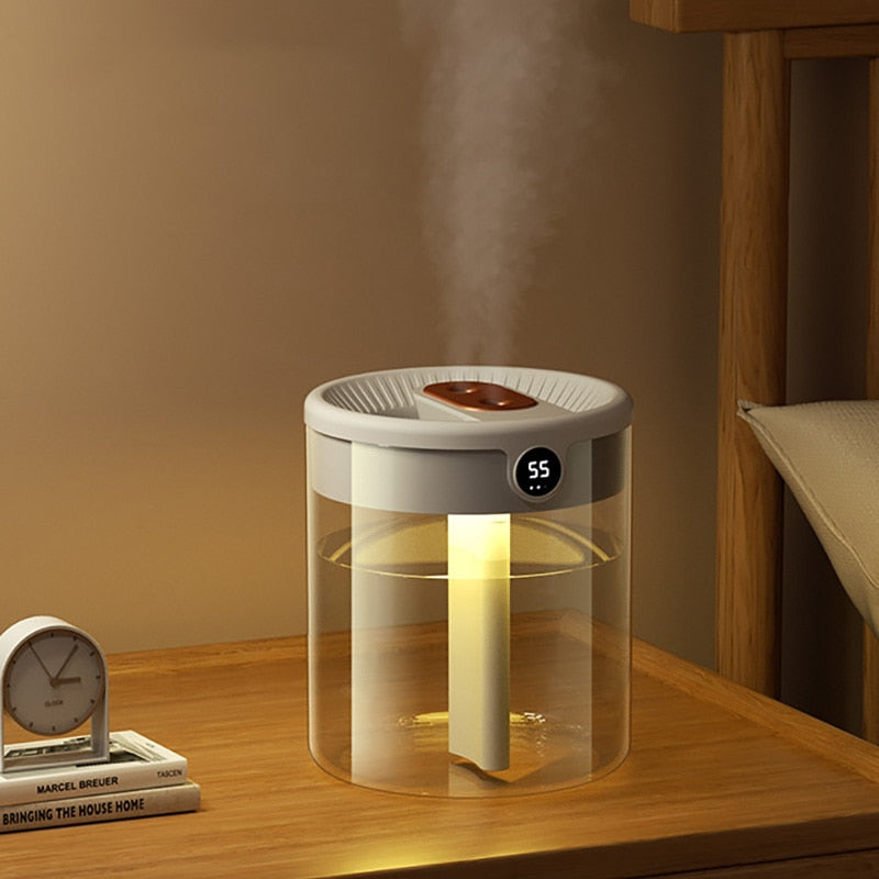 Dual-Nozzle Humidifier with LCD Display and Aroma Diffuser