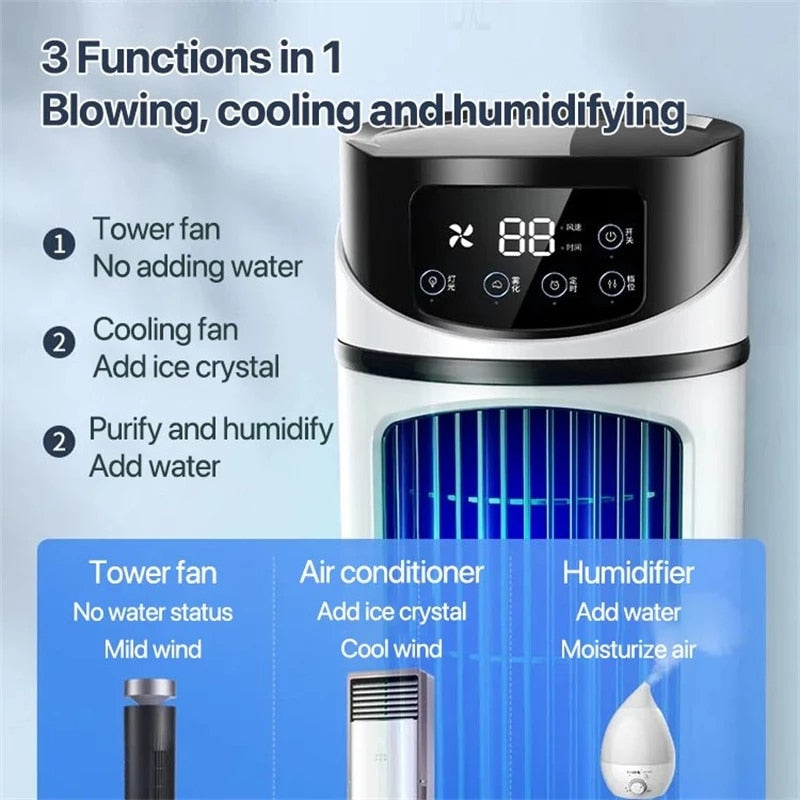 Portable Mini Air Conditioner - Water Cooling Fan for Office and Mobile Use