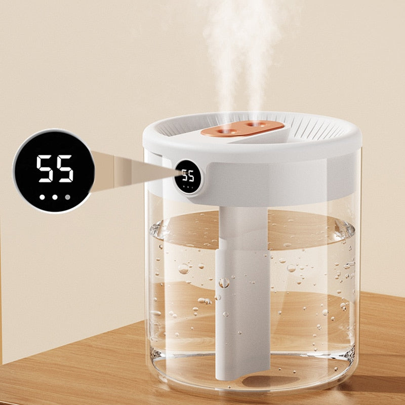 Dual-Nozzle Humidifier with LCD Display and Aroma Diffuser