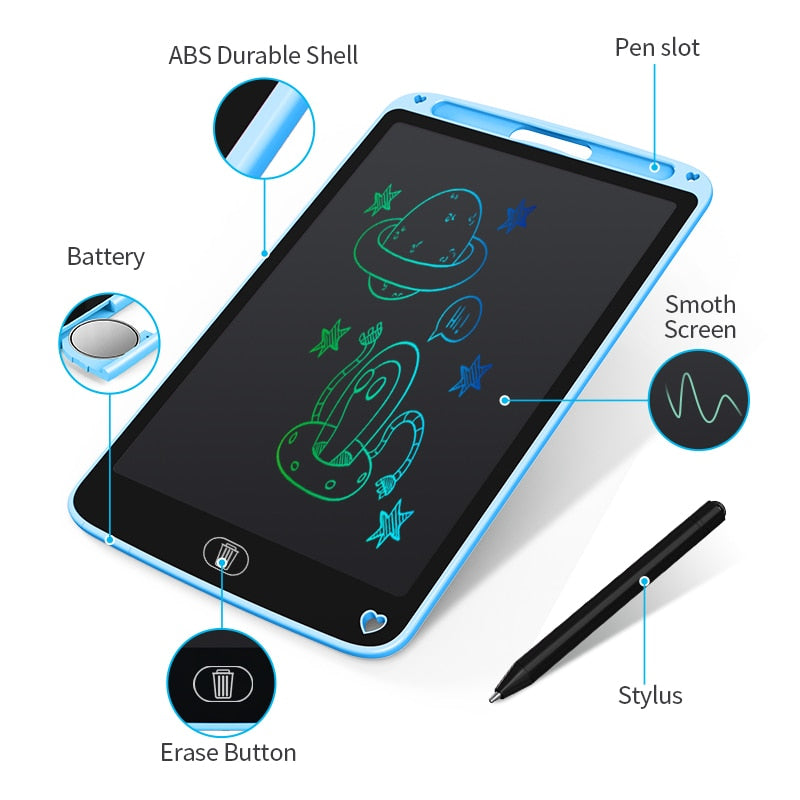 LCD Writing Tablet - Digital Drawing Board and Brain Game for Kids