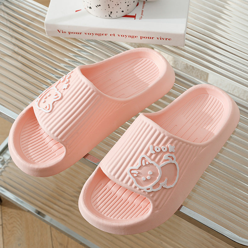 Summer Indoor Home Shoes with Adorable Cat Design