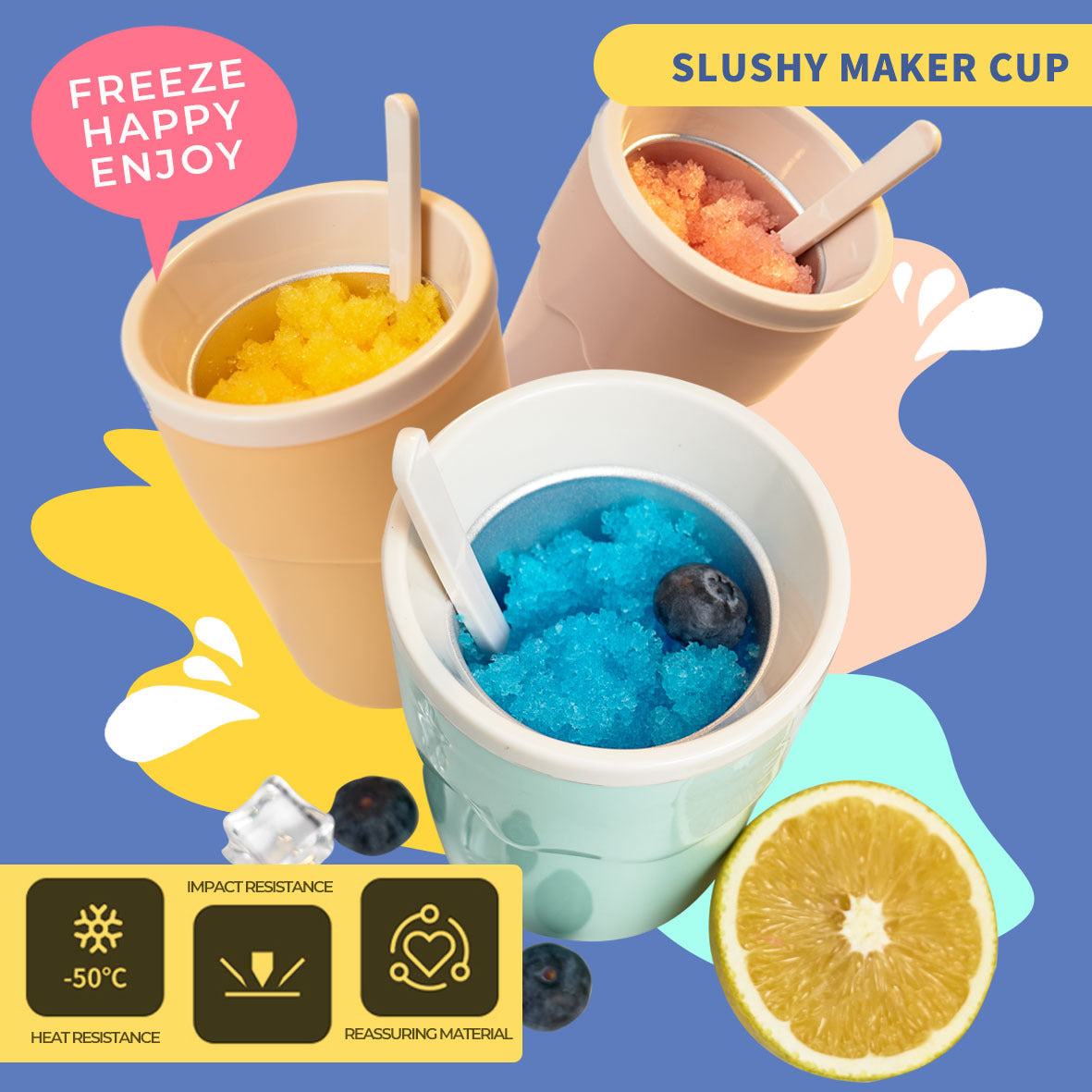 Slushy Cup Ice Cream Maker, Children Selfmade Slushy Cooling Cup