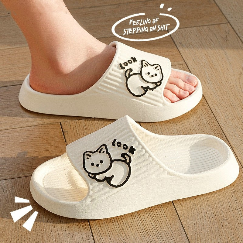 Summer Indoor Home Shoes with Adorable Cat Design